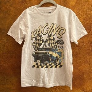Racing Graphic T-Shirt White sz. L women kids junior Dodge retro car tee new